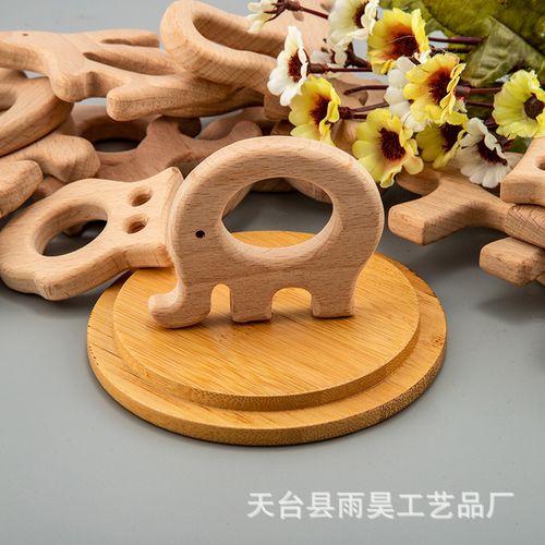 厂家批发榉木动物木制品磨牙棒婴儿咬牙磨牙玩具木质工艺品